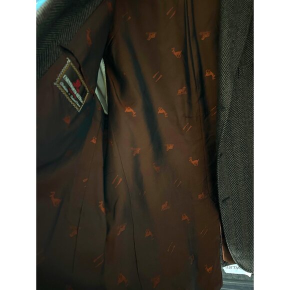 Farnsworth-Reed Cashmere Blazer Brown Herringbone Vintage Classic Size 44L - Picture 2 of 8